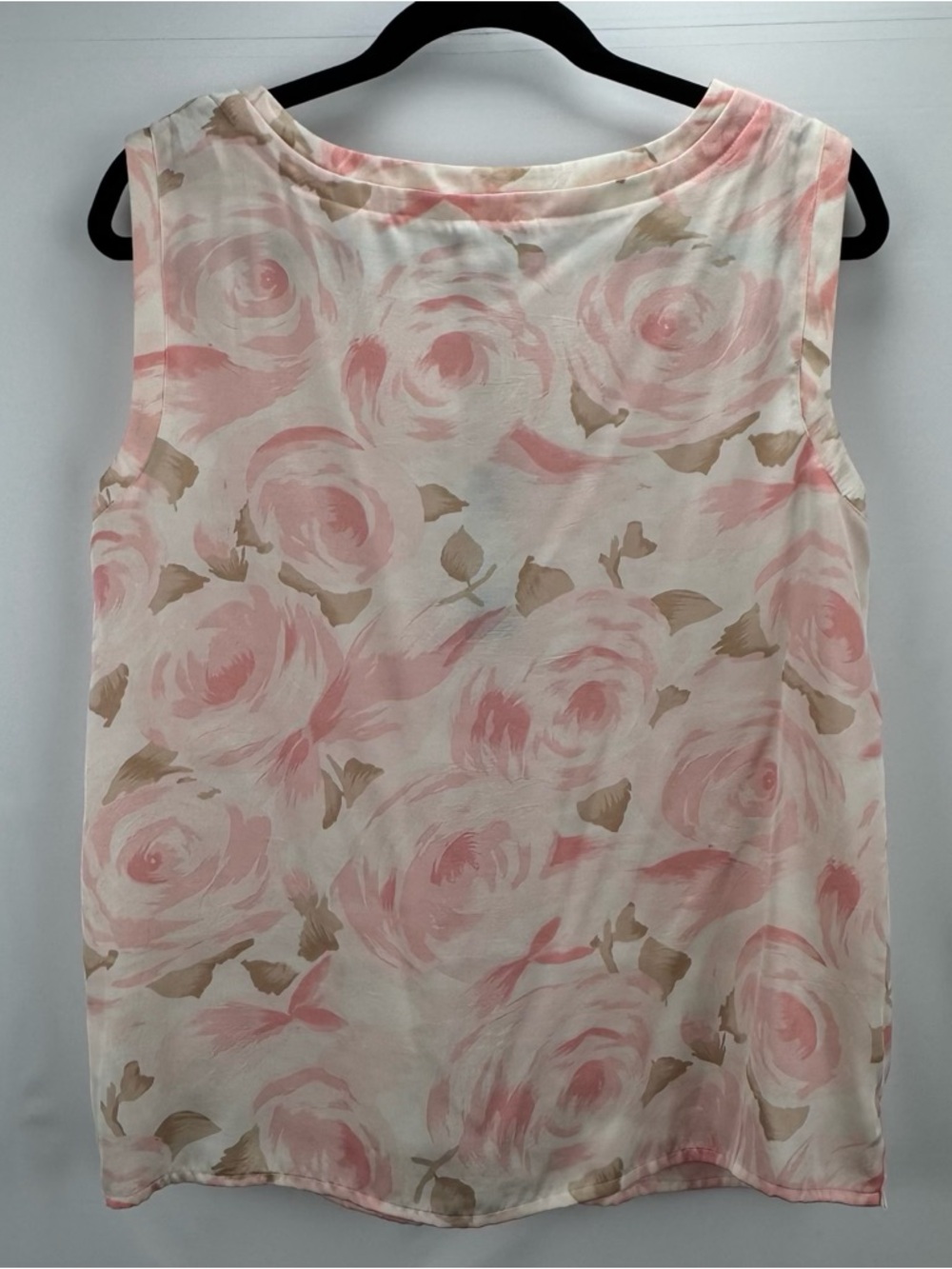 Talbots Cream and Pink Floral Rose Tank Top NEW - Picture 7 of 11